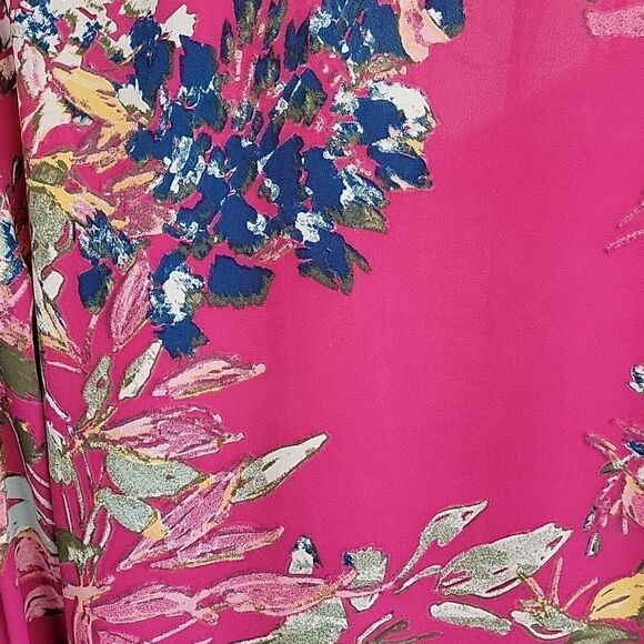 Rachel by Rachel Roy tropical floral flutter sleeved blouse Women's Size 4 - Picture 8 of 12